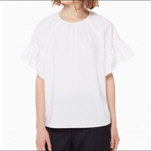 Kate Spade Mrs.poplin scallop shirt freshwhite Women Medium